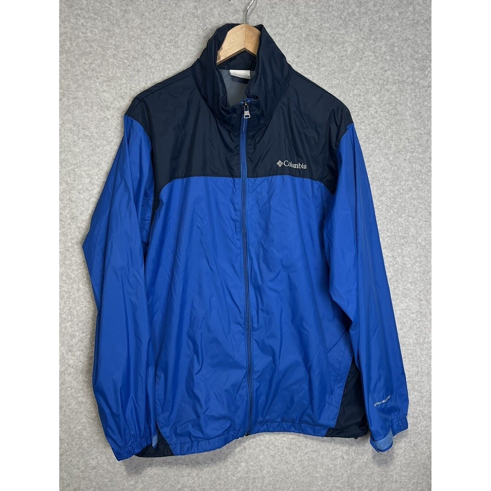 Columbia Men's Blue Black Lightweight Windbreaker Jacket Glennaker‎ Lake Large